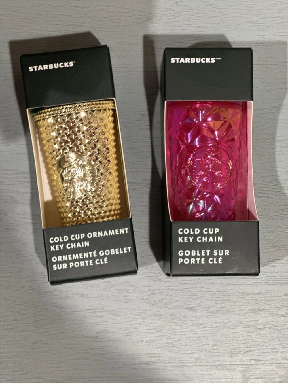 STARBUCKS JEWEL MAGENTA AND GOLD CHROME STUDDED CUP
KEYCHAIN Ornament NEW - Picture 4 of 6
